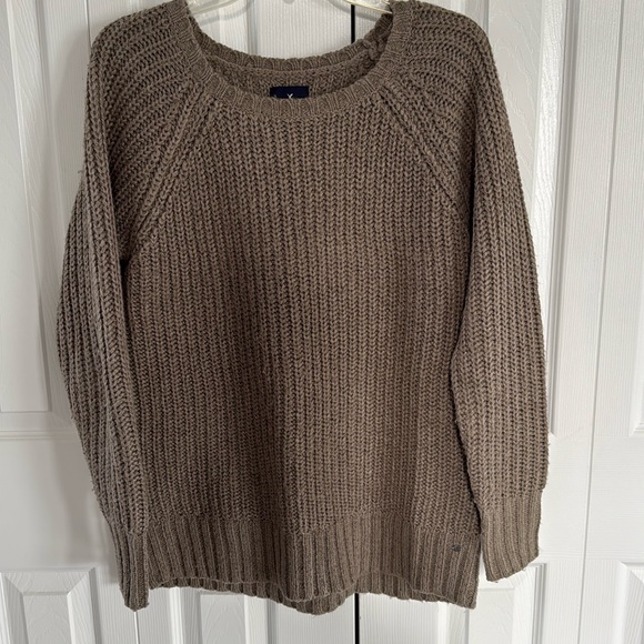 American Eagle Outfitters Sweaters - American Eagle Outfitters Women's Jegging Chunky Knit Sweater- Gray/Taupe - M
